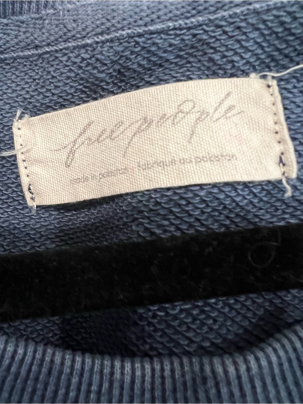 Free People Washed Blue/Indigo Short Sleeve Crewneck Sweatshirt - Picture 3 of 6